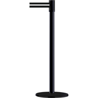 Slimline TensaBarrier&reg; Barrier Post, Steel, 38" H, Black/White Tape, 7.5' Tape Length Rock Safety Industrial Ltd