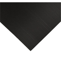 Corrugated Switchboard Matting No.702, 2' W x 10' L, 1/4" Thickness, Black, PVC Rock Safety Industrial Ltd