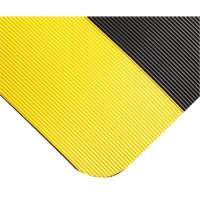Corrugated Switchboard Matting No.702, 3' W x 10' L, 1/4" Thickness, Black/Yellow, PVC Rock Safety Industrial Ltd