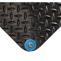 Electrically Conductive Mat No.786, 2' W x 3' L x 15/16" T, PVC, Diamond, Black Rock Safety Industrial Ltd