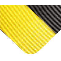 Tapis tr&egrave;s robuste pour panneau de contr&ocirc;le No 720, Ondul&eacute;, 3' x 10' x 5/8", Noir/Jaune, PVC Rock Safety Industrial Ltd