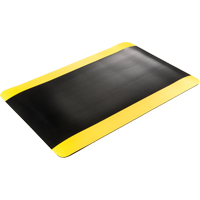 Tapis tr&egrave;s robuste pour panneau de contr&ocirc;le No 720, Ondul&eacute;, 3' x 10' x 5/8", Noir/Jaune, PVC Rock Safety Industrial Ltd