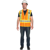 Veste de s&eacute;curit&eacute; d&eacute;tachable en cinq points de premi&egrave;re qualit&eacute;, Orange haute visibilit&eacute;, Grand/T-Grand, Polyester Rock Safety Industrial Ltd