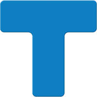 Marqueurs all&eacute;g&eacute;e/5S Armor Stripe, T, 6" lo x 6" la, Bleu, Plastique Rock Safety Industrial Ltd