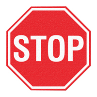 "Stop" Floor Sign, Adhesive, English with Pictogram Rock Safety Industrial Ltd