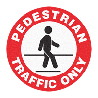 "Pedestrian Traffic Only" Floor Sign, Adhesive, English with Pictogram Rock Safety Industrial Ltd