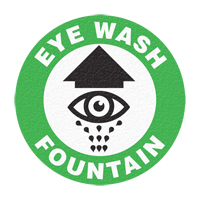 "Eye Wash Fountain" Floor Sign, Adhesive, English with Pictogram Rock Safety Industrial Ltd