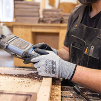 Gants r&eacute;sistants aux coupures, Taille Petit/7, Calibre 10, Rev&ecirc;tement Mousse de nitrile, Enveloppe en Dyneema, ASTM ANSI niveau A3/EN 388 niveau C Rock Safety Industrial Ltd