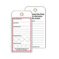 &eacute;tiquettes SGH pour le milieu de travail, Papier cartonn&eacute;, 3" la x 6" h, Anglais Rock Safety Industrial Ltd