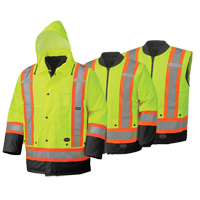 5021BB Manteau de s&eacute;curit&eacute; 6 en 1 imperm&eacute;able, Jaune lime haute visibilit&eacute;, 2T-Grand Rock Safety Industrial Ltd