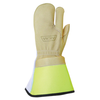 Lineman's 3-Finger Gloves, Medium, Grain Cowhide Palm Rock Safety Industrial Ltd