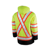 Lined Safety Parka, High Visibility Lime-Yellow, Large Rock Safety Industrial Ltd