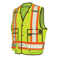 Veste de s&eacute;curit&eacute; pour arpenteur, Jaune lime haute visibilit&eacute;, T-Grand, Polyester Rock Safety Industrial Ltd