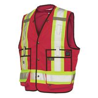 Veste de s&eacute;curit&eacute; pour arpenteur, Rouge, Grand, Polyester Rock Safety Industrial Ltd