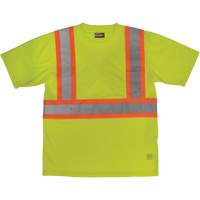 Short-Sleeved Safety T-Shirt with Pocket, Polyester, Large, High Visibility Lime-Yellow Rock Safety Industrial Ltd