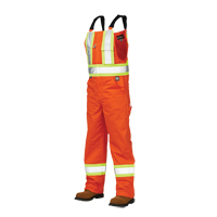 Salopettes de s&eacute;curit&eacute; non doubl&eacute;e, Poly-coton, Grand, Orange haute visibilit&eacute; Rock Safety Industrial Ltd
