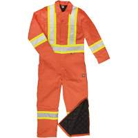 Combinaison en toile avec bandes r&eacute;fl&eacute;chissantes, Petit, Orange Rock Safety Industrial Ltd