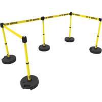 PLUS Barrier Post Set X5, Plastic, 42" H, Yellow Tape, 15' Tape Length Rock Safety Industrial Ltd