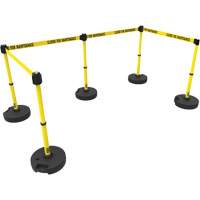 PLUS Barrier Post Set X5, Plastic, 42" H, Yellow Tape, 15' Tape Length Rock Safety Industrial Ltd