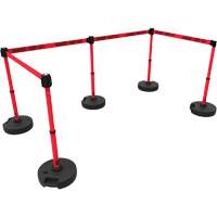 PLUS Barrier Post Set X5, Plastic, 42" H, Red Tape, 15' Tape Length Rock Safety Industrial Ltd