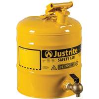 Bidon de s&eacute;curit&eacute; pour tablette, Type I, Acier, 5 gal. US, Jaune, Homologu&eacute; FM Rock Safety Industrial Ltd