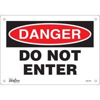 "Do Not Enter" Sign, 7" x 10", Plastic, English Rock Safety Industrial Ltd