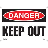 Enseigne Keep Out, 10" x 14", Vinyle, Anglais Rock Safety Industrial Ltd