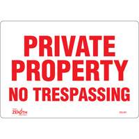 Enseigne Private Property, 7" x 10", Vinyle, Anglais Rock Safety Industrial Ltd