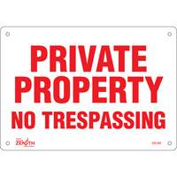Enseigne Private Property, 7" x 10", Plastique, Anglais Rock Safety Industrial Ltd