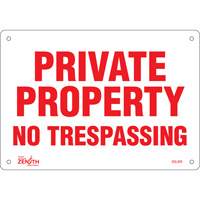 Enseigne Private Property, 7" x 10", Aluminium, Anglais Rock Safety Industrial Ltd