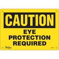 Enseigne Eye Protection Required, 7" x 10", Aluminium, Anglais Rock Safety Industrial Ltd