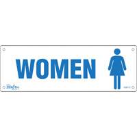 Enseigne Women, 4" x 12", Plastique, Anglais avec pictogramme Rock Safety Industrial Ltd
