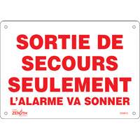 Enseigne Sortie De Secours, 7" x 10", Aluminium, Français Rock Safety Industrial Ltd