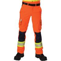 Pantalons cargo haute visibilit&eacute; antid&eacute;chirure, Polyester, 28, Orange haute visibilit&eacute; Rock Safety Industrial Ltd