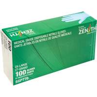 Puncture-Resistant Medical-Grade Disposable Gloves, 2X-Large, Nitrile, 4.5-mil, Powder-Free, Blue, Class 2 Rock Safety Industrial Ltd