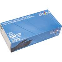 Puncture-Resistant Medical-Grade Disposable Gloves, Large, Nitrile, 5-mil, Powder-Free, Black, Class 2 Rock Safety Industrial Ltd