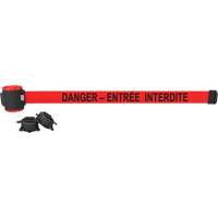 Wall Mount Barrier, Plastic, Magnetic Mount, 30', Red Tape Rock Safety Industrial Ltd