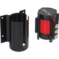 Barri&egrave;re &agrave; fixation murale avec ruban magn&eacute;tique, Acier, Fixation par vis, 12', Ruban Rouge Rock Safety Industrial Ltd