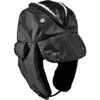 N-Ferno&reg; Zippered Trapper Hat, Polyurethane/Satin Lining, Medium/Small, Black Rock Safety Industrial Ltd