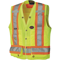 6693 Surveyor's Safety Vest, High Visibility Lime-Yellow, 3X-Large, Polyester Rock Safety Industrial Ltd