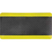 Tapis antifatigue, Losange, 1-2/3' x 3-1/4' x 3/4", Noir/Jaune, Polyur&eacute;thane Rock Safety Industrial Ltd