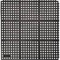 Cushion-Ease&reg; 550 Interlocking Anti-Fatigue Mat, Slotted, 3' x 3' x 3/4", Black, Rubber Rock Safety Industrial Ltd