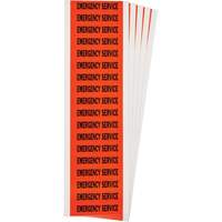 &eacute;tiquette de tension pour conduit  Emergency Service , 1/2" x 2-1/4", &eacute;toffe/Vinyle, Anglais Rock Safety Industrial Ltd