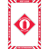 Trousse de marquage du sol ?Fire Extinguisher? (extincteur), Adh&eacute;sif, Anglais avec pictogramme Rock Safety Industrial Ltd