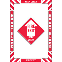 "Fire Exit" Floor Marking Kit, Adhesive, English with Pictogram Rock Safety Industrial Ltd