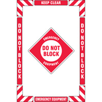"Emergency Equipment" Floor Marking Kit, Adhesive, English with Pictogram Rock Safety Industrial Ltd