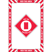 "Red Tag Holding Area" Floor Marking Kit, Adhesive, English with Pictogram Rock Safety Industrial Ltd