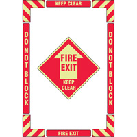 "Fire Exit" Floor Marking Kit, Adhesive, English with Pictogram Rock Safety Industrial Ltd