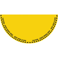 "Caution" Half Circle Swing Door Floor Sign, Adhesive, English with Pictogram Rock Safety Industrial Ltd