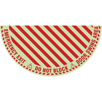 "Emergency Exit" Half Circle Swing Door Floor Sign, Adhesive, English with Pictogram Rock Safety Industrial Ltd